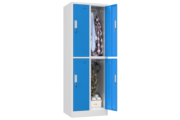 SZAFA BHP 4-KOMOROWA; 60CM; NIEBIESKA - ZMONTOWANA (na palecie)